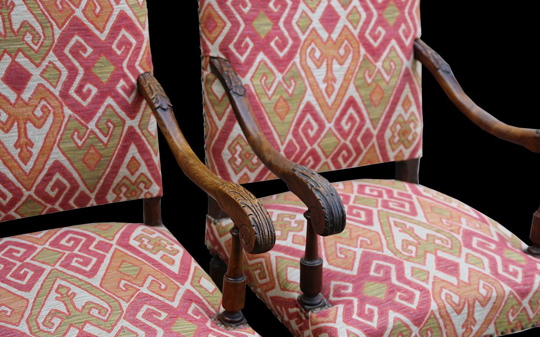 Paire De Fauteuils Style Louis XIII , XIXème Siècle-photo-3