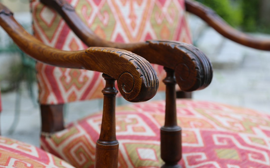 Paire De Fauteuils Style Louis XIII , XIXème Siècle-photo-4
