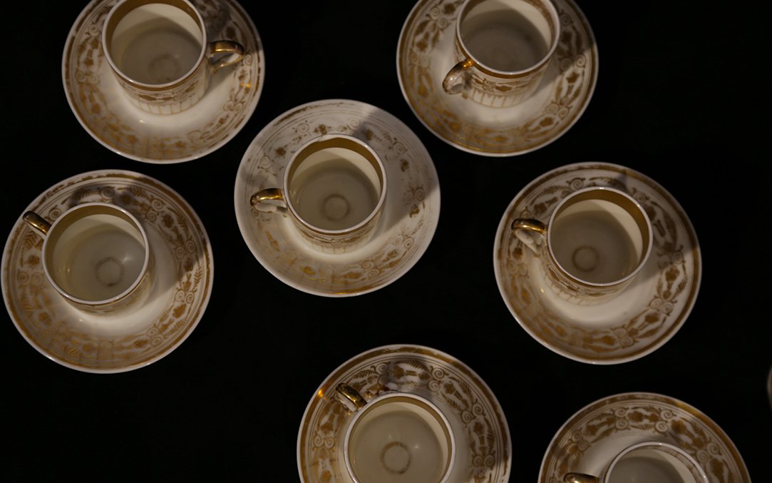 Service à Thé Vieux Paris, 7 Tasses -photo-1