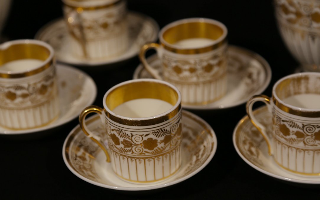 Service à Thé Vieux Paris, 7 Tasses -photo-2