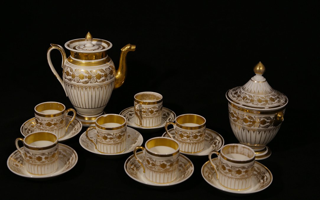 Service à Thé Vieux Paris, 7 Tasses -photo-3