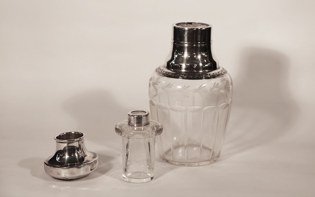 Bouteille cristal et argent massif -photo-2
