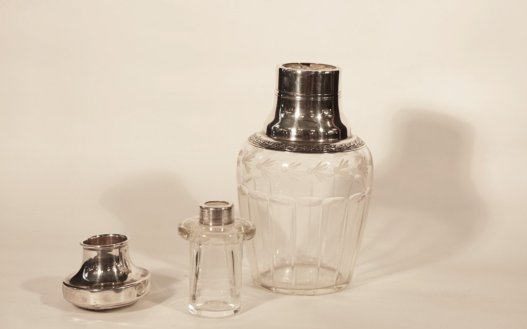 Bouteille cristal et argent massif -photo-4