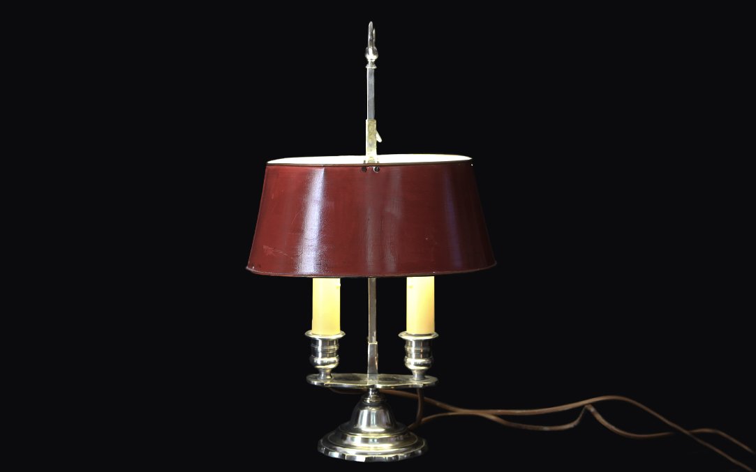 Bouillotte Lamp In Silver-plated Bronze, XIXᵉ-photo-2