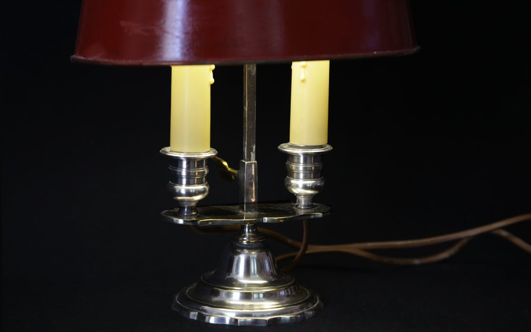 Bouillotte Lamp In Silver-plated Bronze, XIXᵉ-photo-4