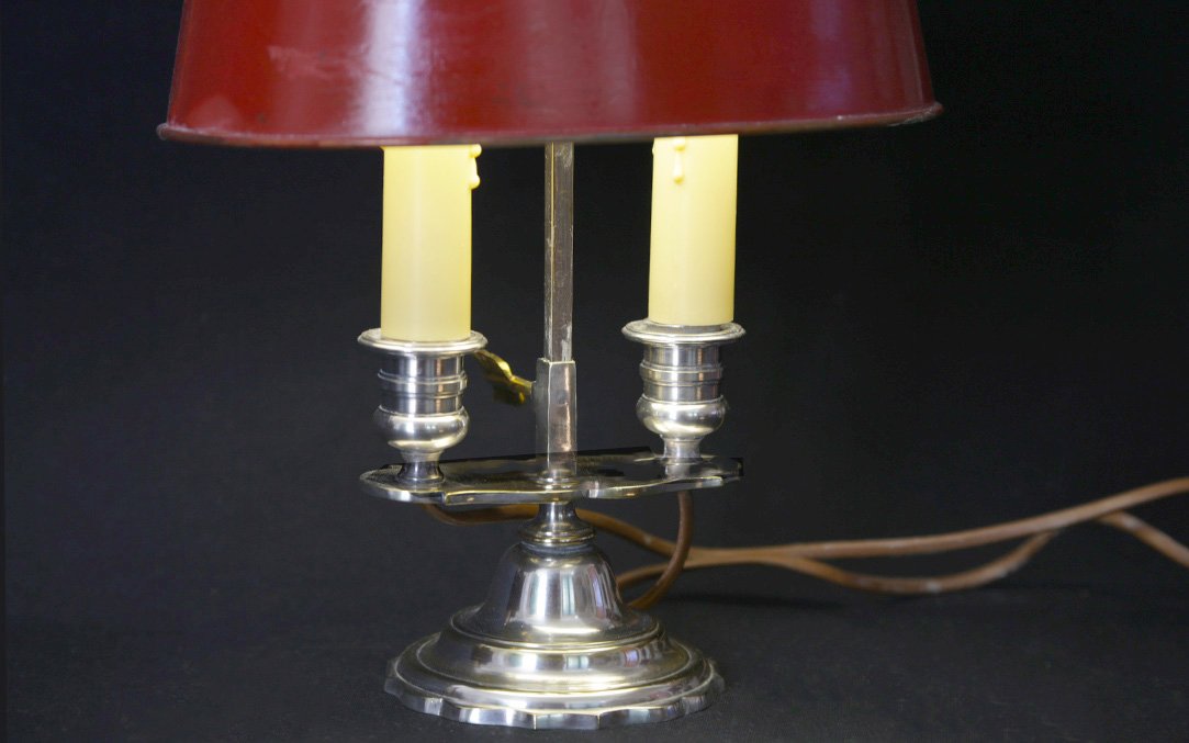 Lampe Bouillotte en bronze argenté, XIXᵉ -photo-4
