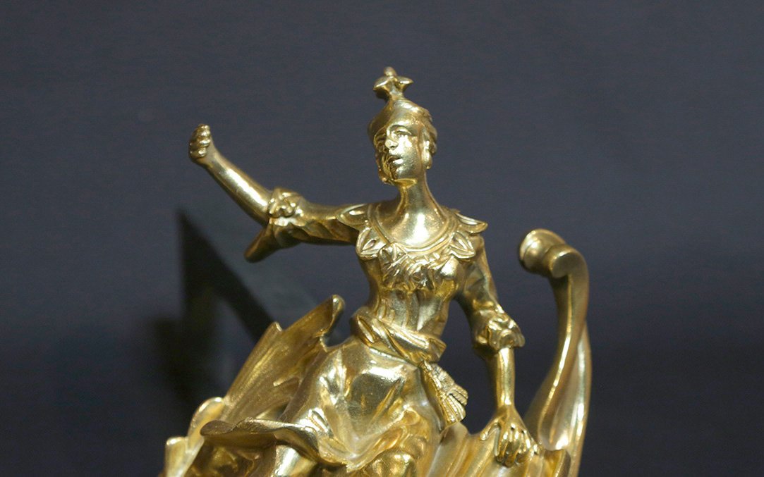 19th Century Gilt Bronze Andirons-photo-3