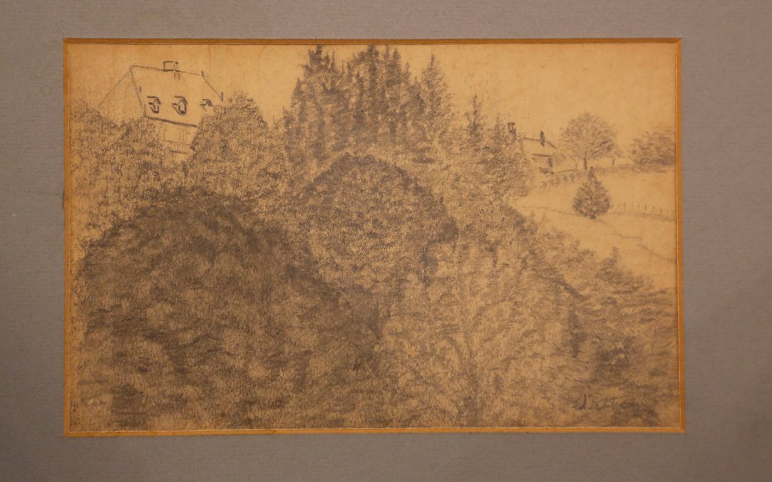 crayon signé Edmont Petitjean Fin XIXe