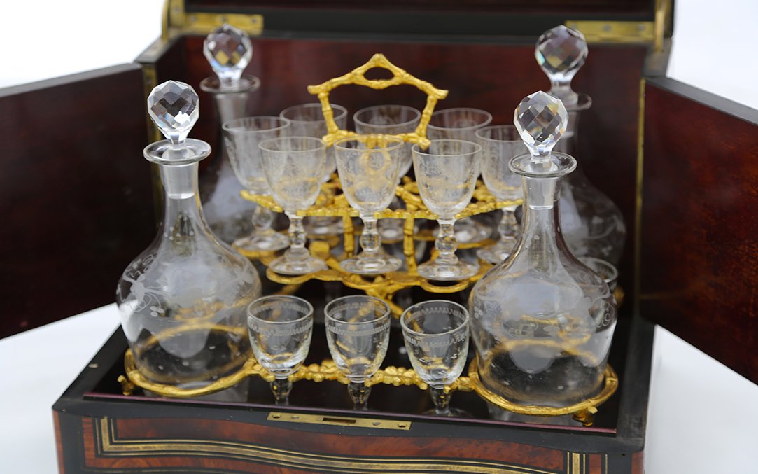 Charles X Liqueur Cellar, Crystal And Marquetry-photo-3
