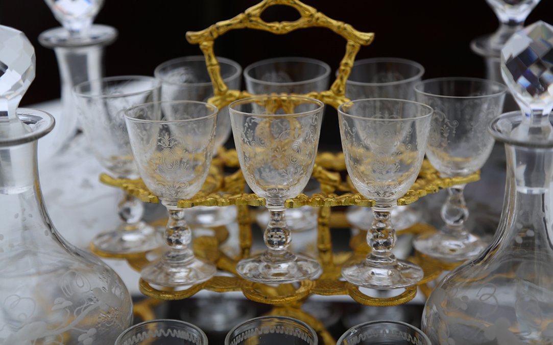 Charles X Liqueur Cellar, Crystal And Marquetry-photo-5