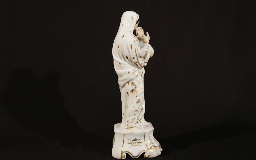 Virgin And Child, Porcelain Old Paris-photo-2