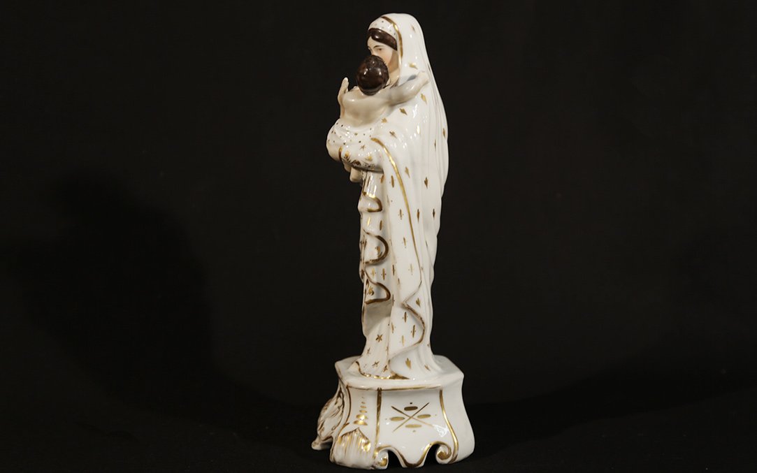 Virgin And Child, Porcelain Old Paris-photo-3