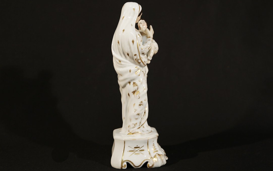 Virgin And Child, Porcelain Old Paris-photo-4