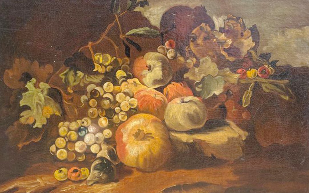Huile Sur Toile, Nature Morte Aux Fruits, XVIIIème-photo-2