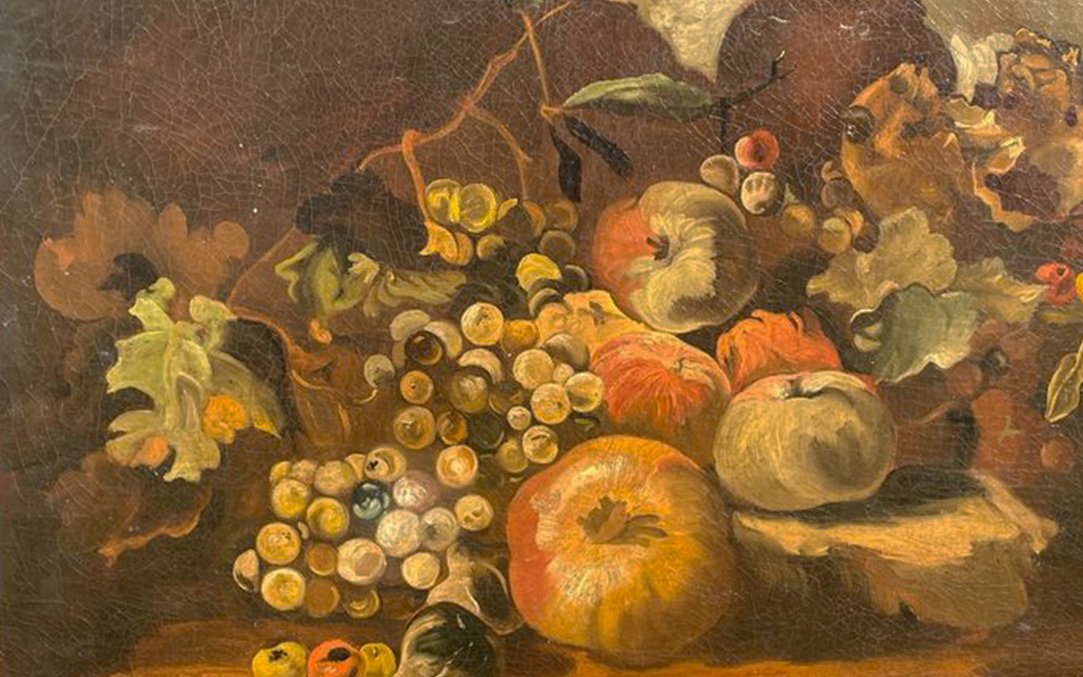 Huile Sur Toile, Nature Morte Aux Fruits, XVIIIème-photo-3