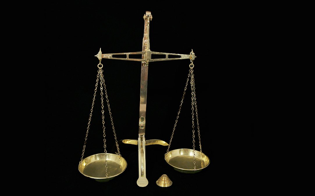 Confectioner's Scale, Trebuchet, Brass, 19th Century-photo-2