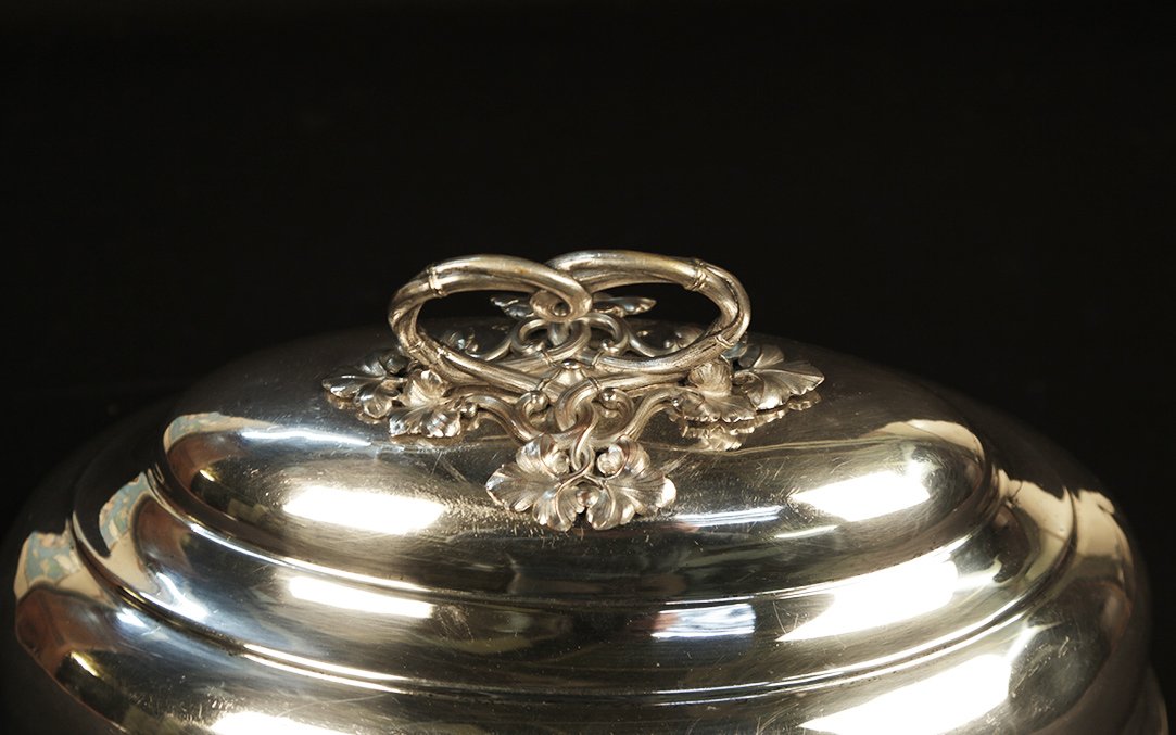Couvre plat, cloche De Table,  Métal Argenté, XIXe-photo-2