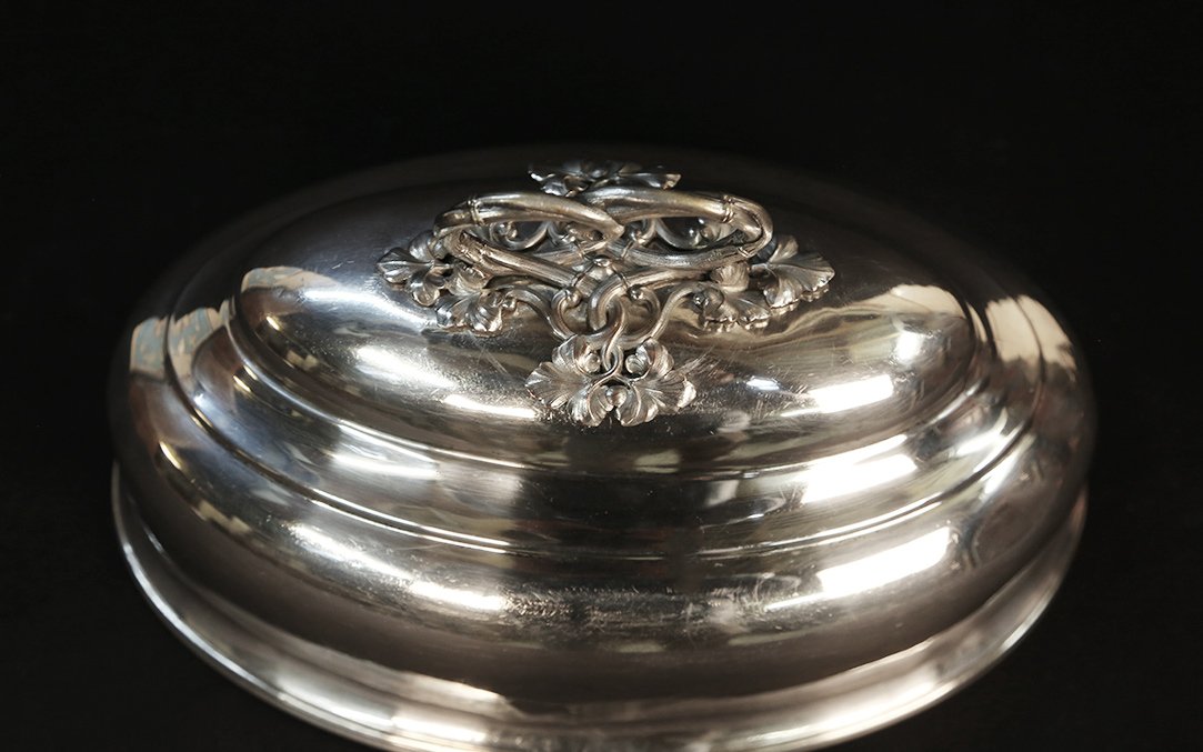 Couvre plat, cloche De Table,  Métal Argenté, XIXe-photo-6
