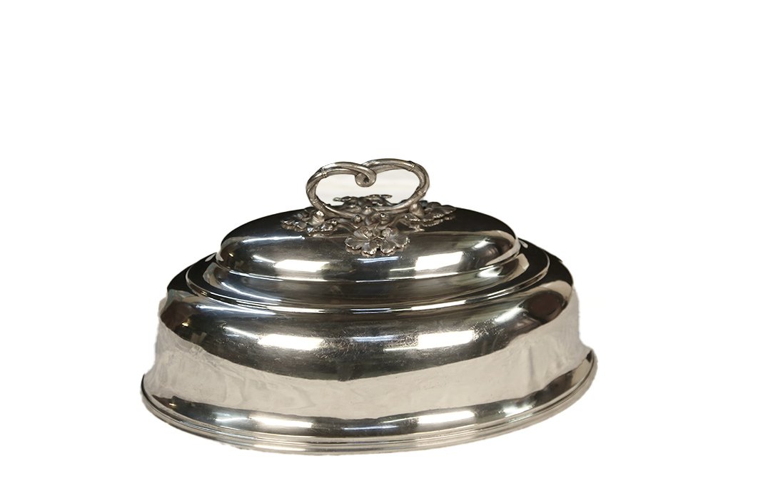 Couvre plat, cloche De Table,  Métal Argenté, XIXe