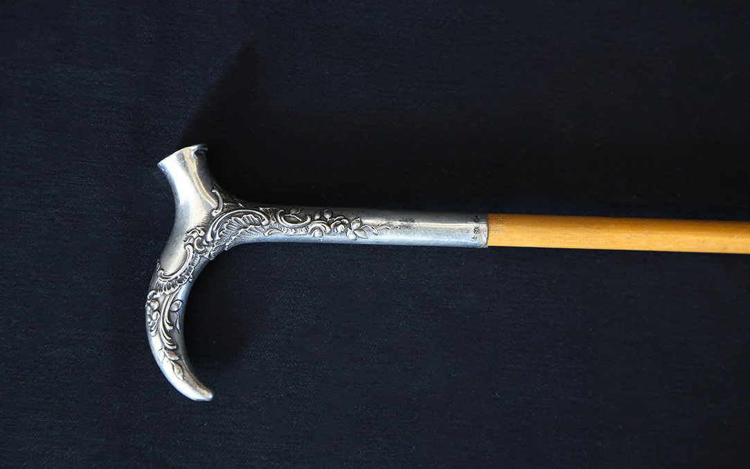 canne, argent massif, 91cm-photo-3