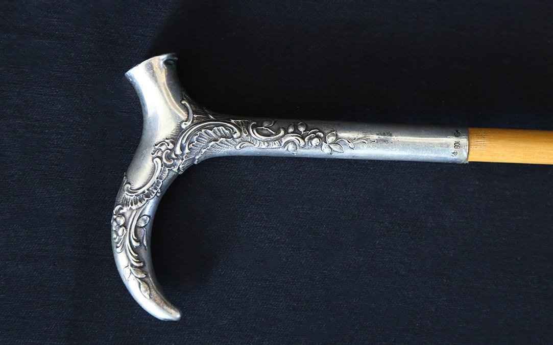 canne, argent massif, 91cm-photo-4