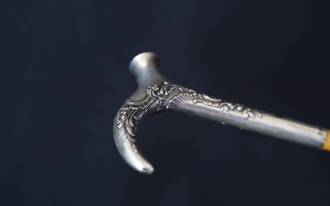 canne, argent massif, 91cm-photo-2