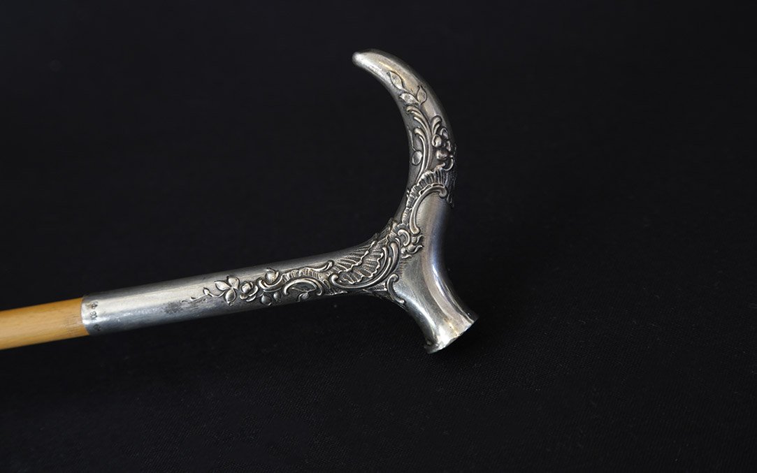 canne, argent massif, 91cm-photo-5