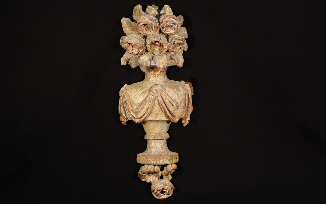 Imposte Louis XIV, corme d'abondance, bois -photo-4