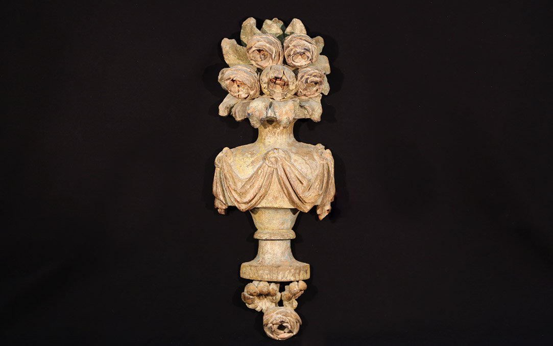 Imposte Louis XIV, corme d'abondance, bois 
