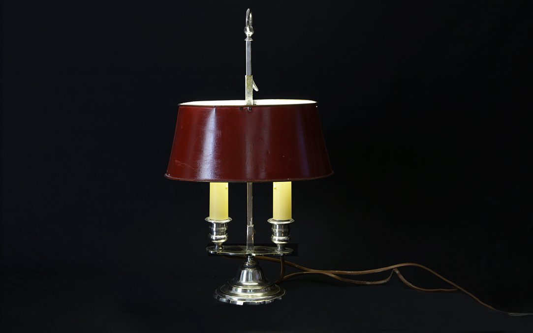 Hot Water Bottle Lamp, Silver-plated Bronze, 19th Century -photo-4