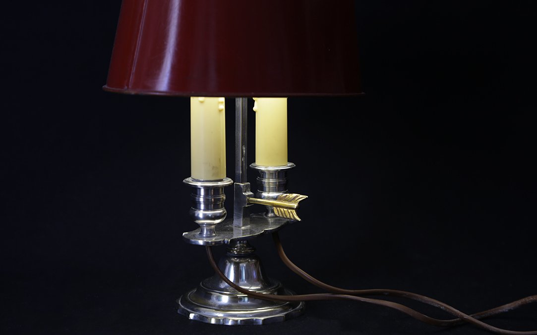 Hot Water Bottle Lamp, Silver-plated Bronze, 19th Century -photo-1