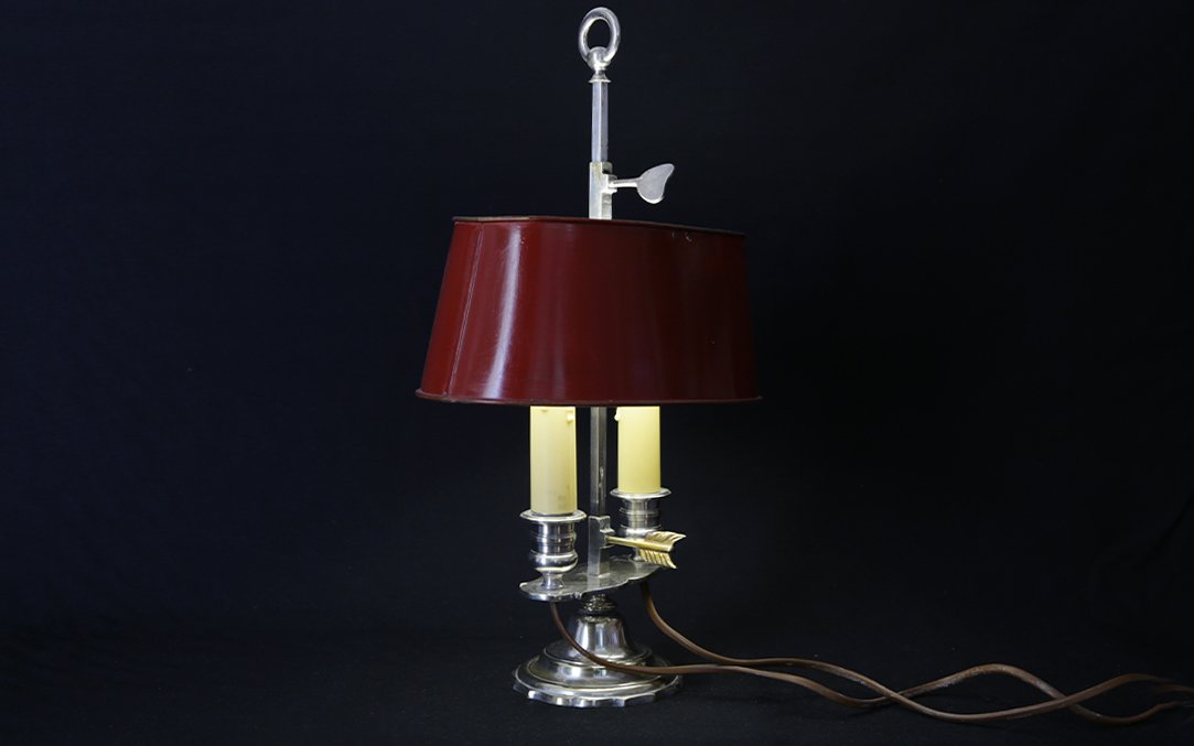 Hot Water Bottle Lamp, Silver-plated Bronze, 19th Century -photo-4