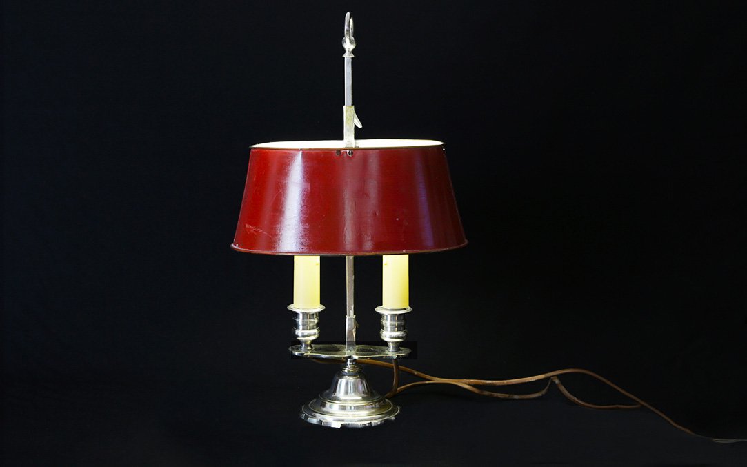 Hot Water Bottle Lamp, Silver-plated Bronze, 19th Century 