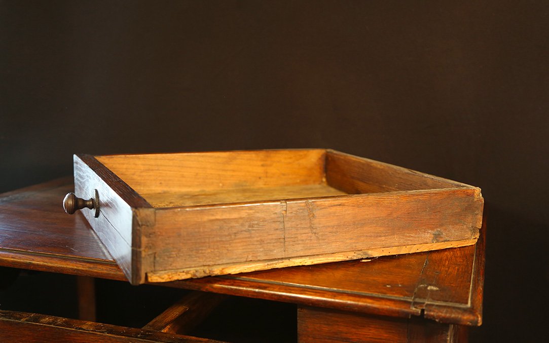 Petite table à écrire en chêne, XVIIIeme siècle-photo-4