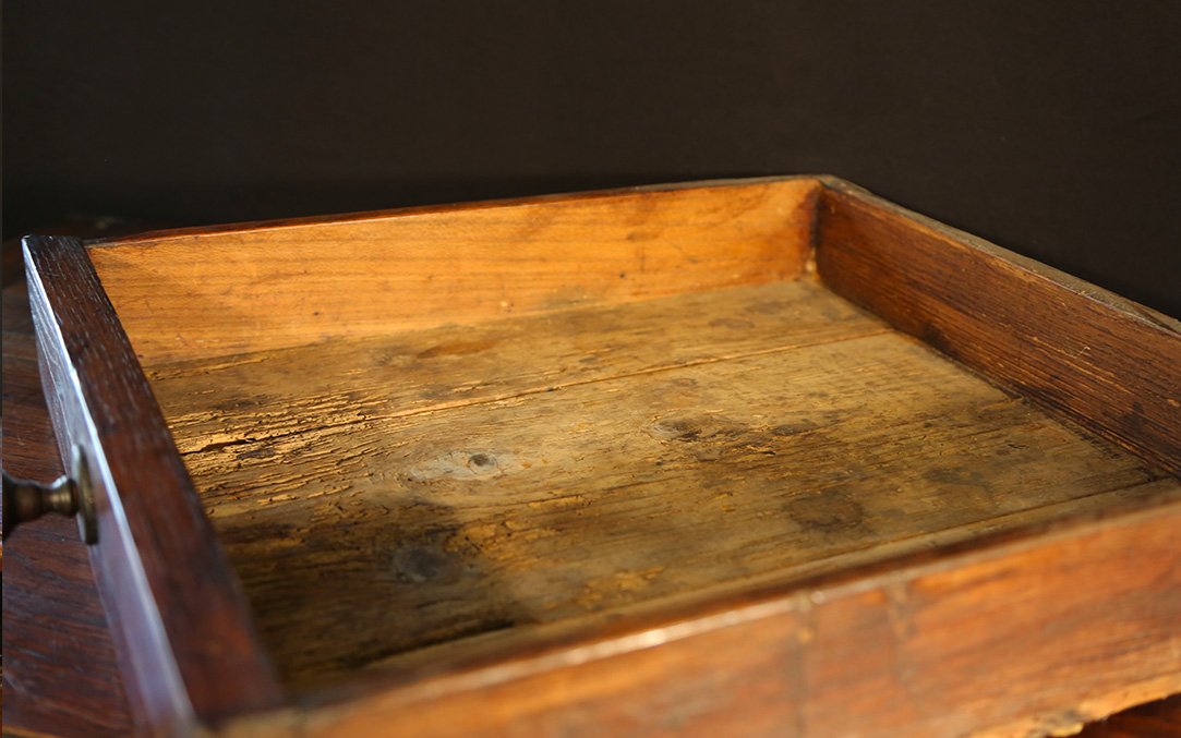 Petite table à écrire en chêne, XVIIIeme siècle-photo-1