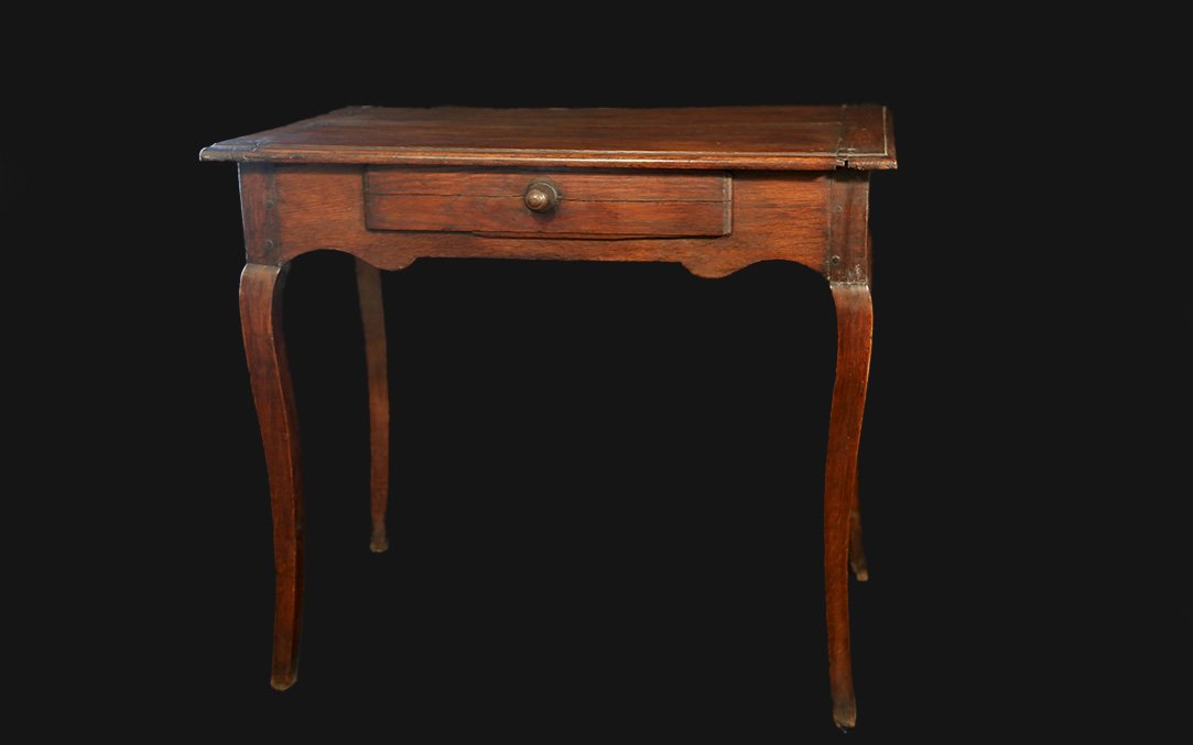 Petite table à écrire en chêne, XVIIIeme siècle-photo-4