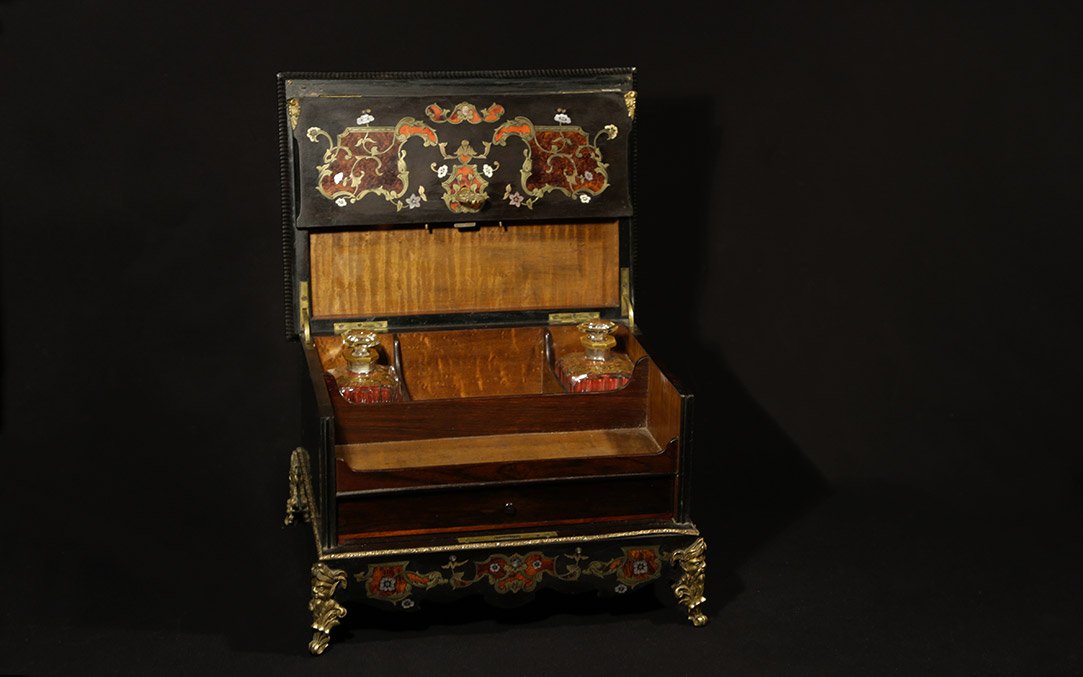 Writing Set, Boule Marquetry, 19th Century-photo-3