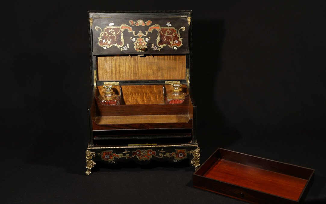 Writing Set, Boule Marquetry, 19th Century-photo-4