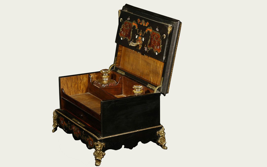 Writing Set, Boule Marquetry, 19th Century-photo-2