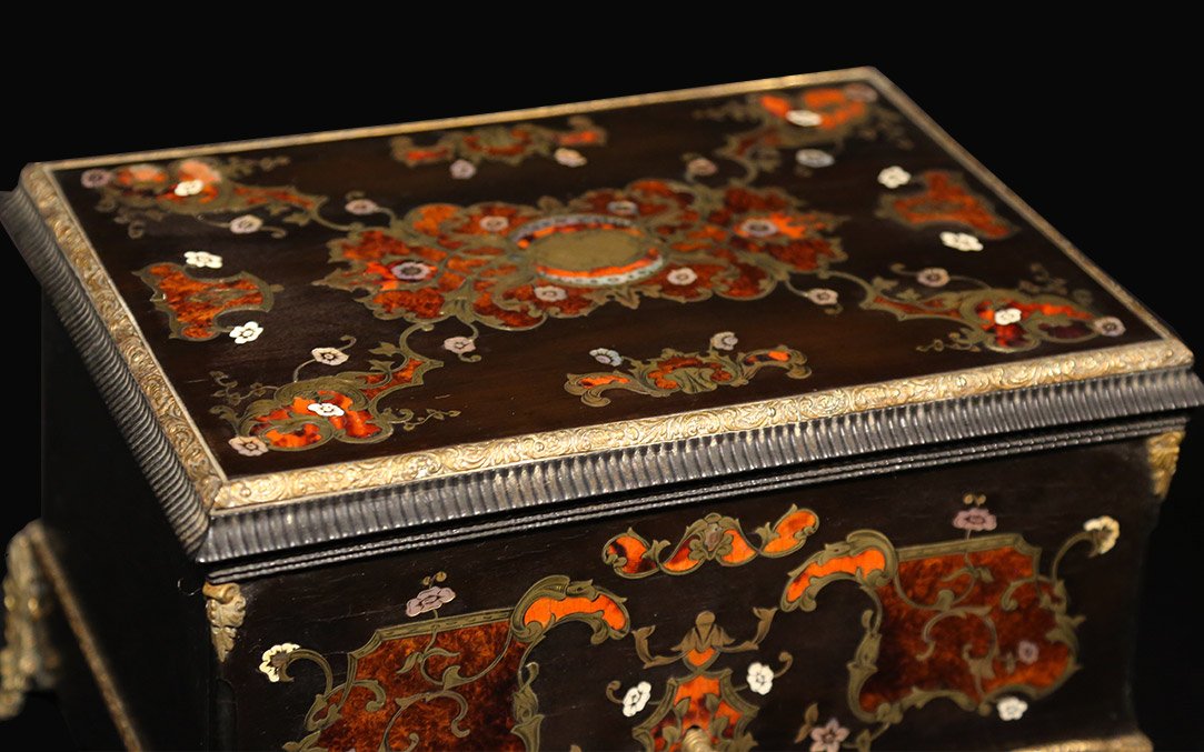 Writing Set, Boule Marquetry, 19th Century-photo-4