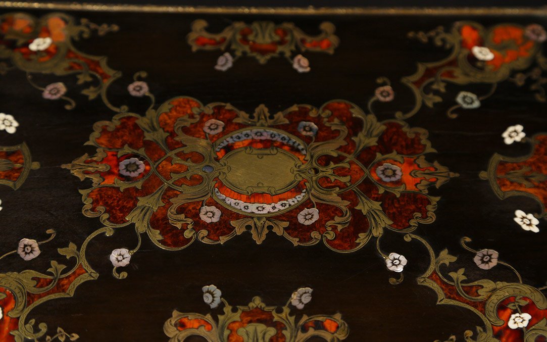 Writing Set, Boule Marquetry, 19th Century-photo-8
