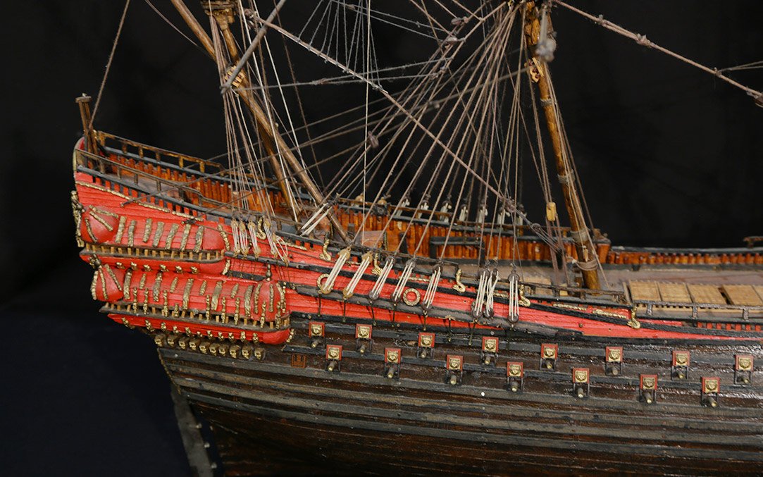 Model Boat, Wood, Early 20th Century-photo-2