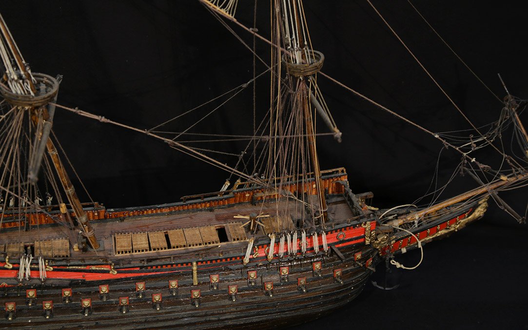 Model Boat, Wood, Early 20th Century-photo-3