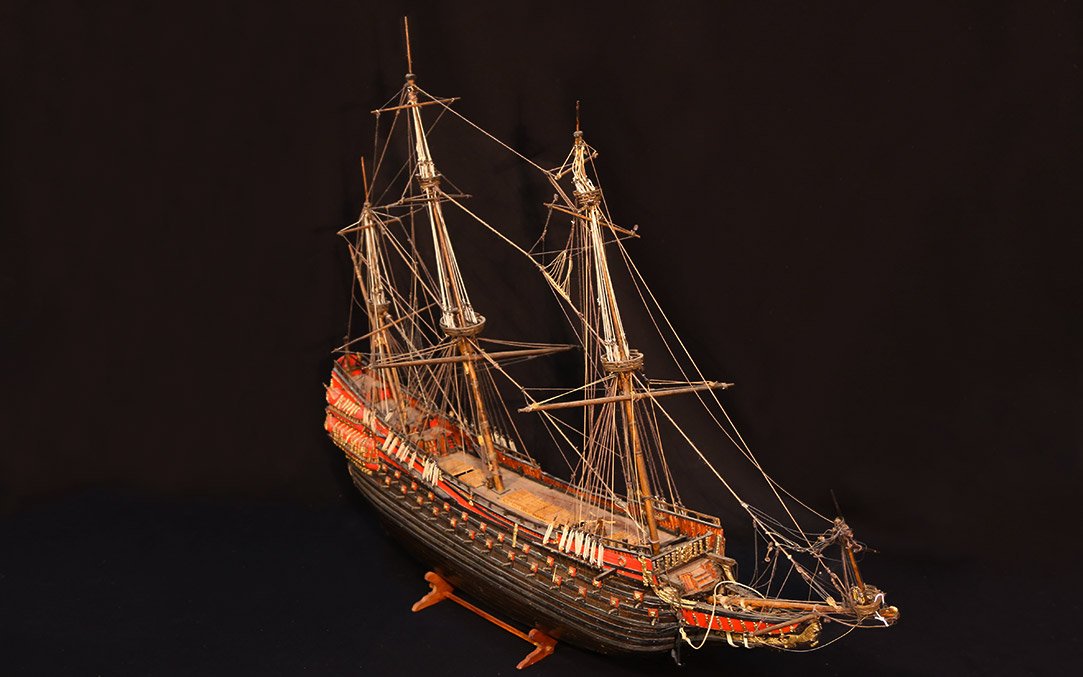 Model Boat, Wood, Early 20th Century-photo-3