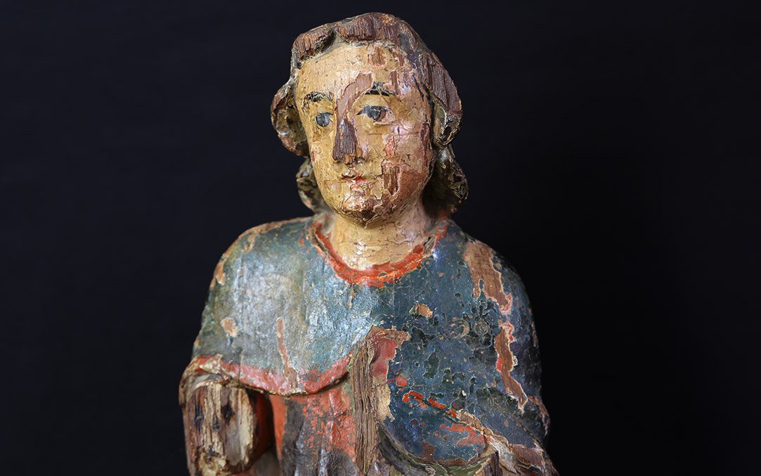 Polychrome Statue From The 17th–18th Centuries (height: 47 Cm)-photo-2