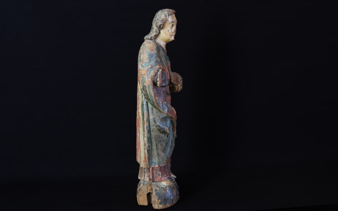 Polychrome Statue From The 17th–18th Centuries (height: 47 Cm)-photo-3