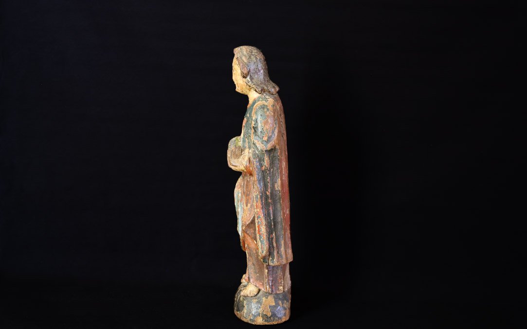 Polychrome Statue From The 17th–18th Centuries (height: 47 Cm)-photo-1