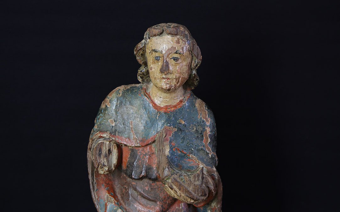 Polychrome Statue From The 17th–18th Centuries (height: 47 Cm)-photo-2