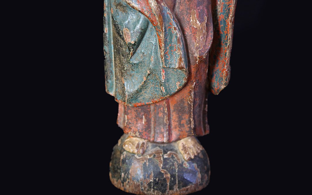 Polychrome Statue From The 17th–18th Centuries (height: 47 Cm)-photo-3