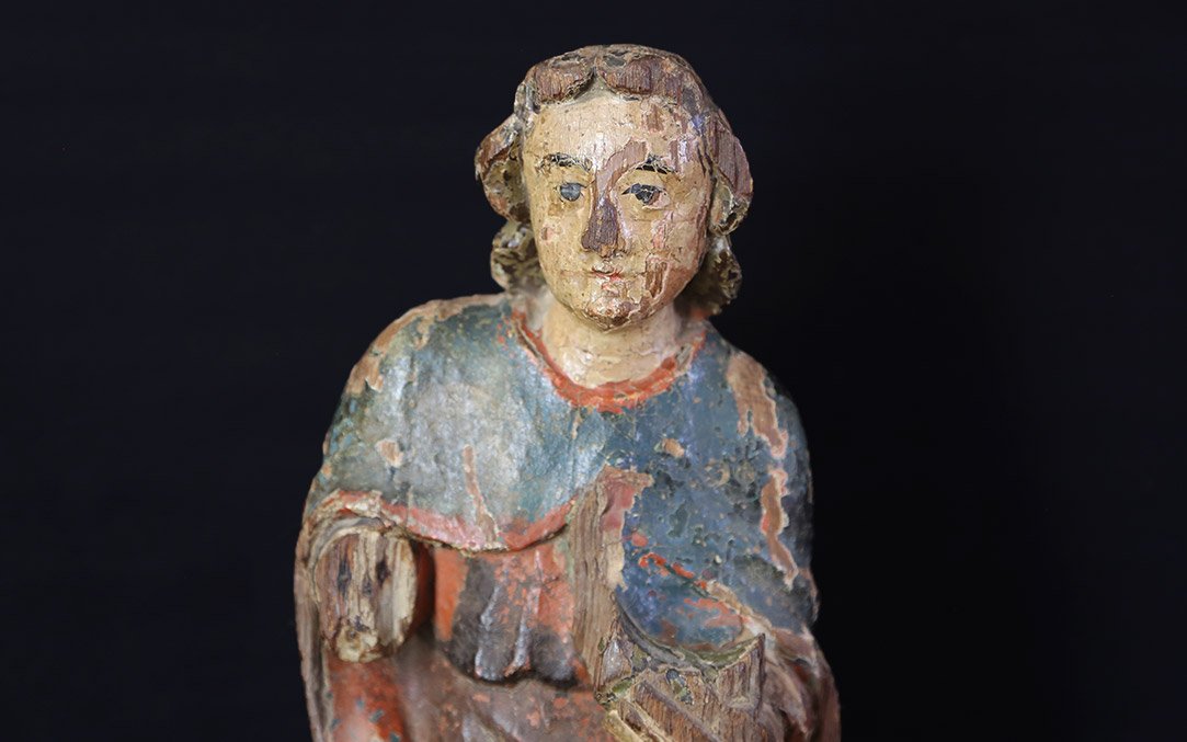 Polychrome Statue From The 17th–18th Centuries (height: 47 Cm)-photo-4